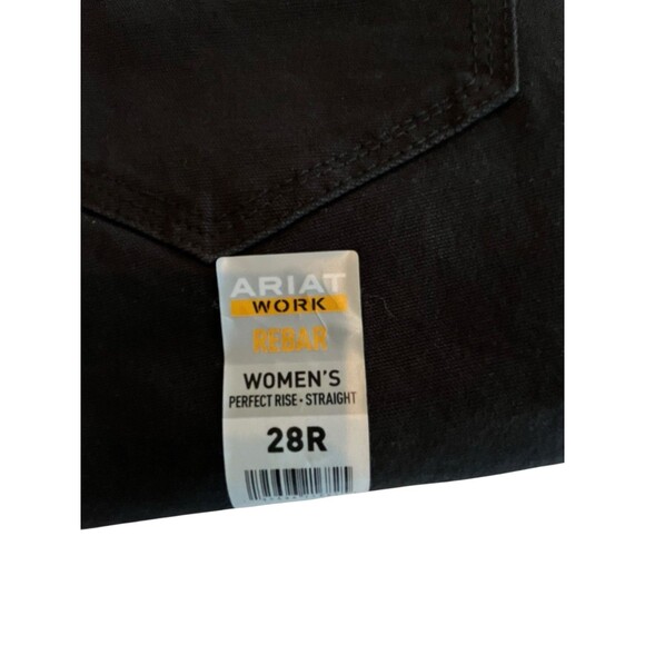 Ariat Jeans Womens Sz 28R NWT TAILORED Rebar DuraStretch Black Straight Leg Pant - Picture 6 of 13